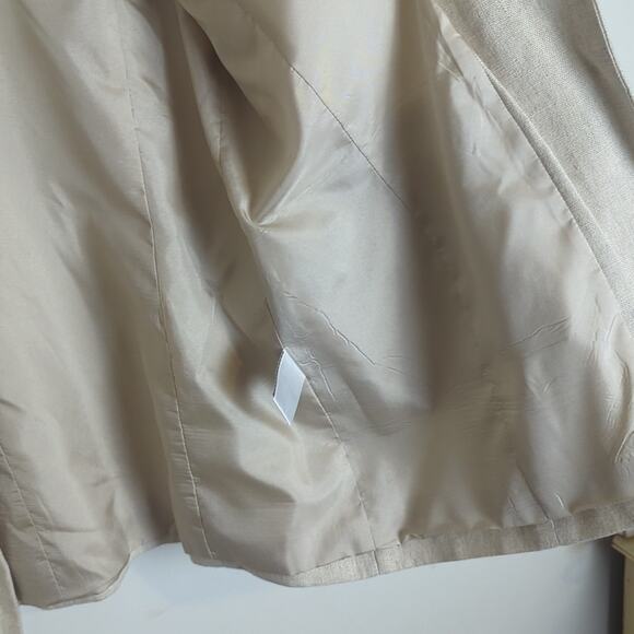 Vintage Irish Linen Button Down Blazer With Pockets Women's Size 10 - Picture 7 of 10